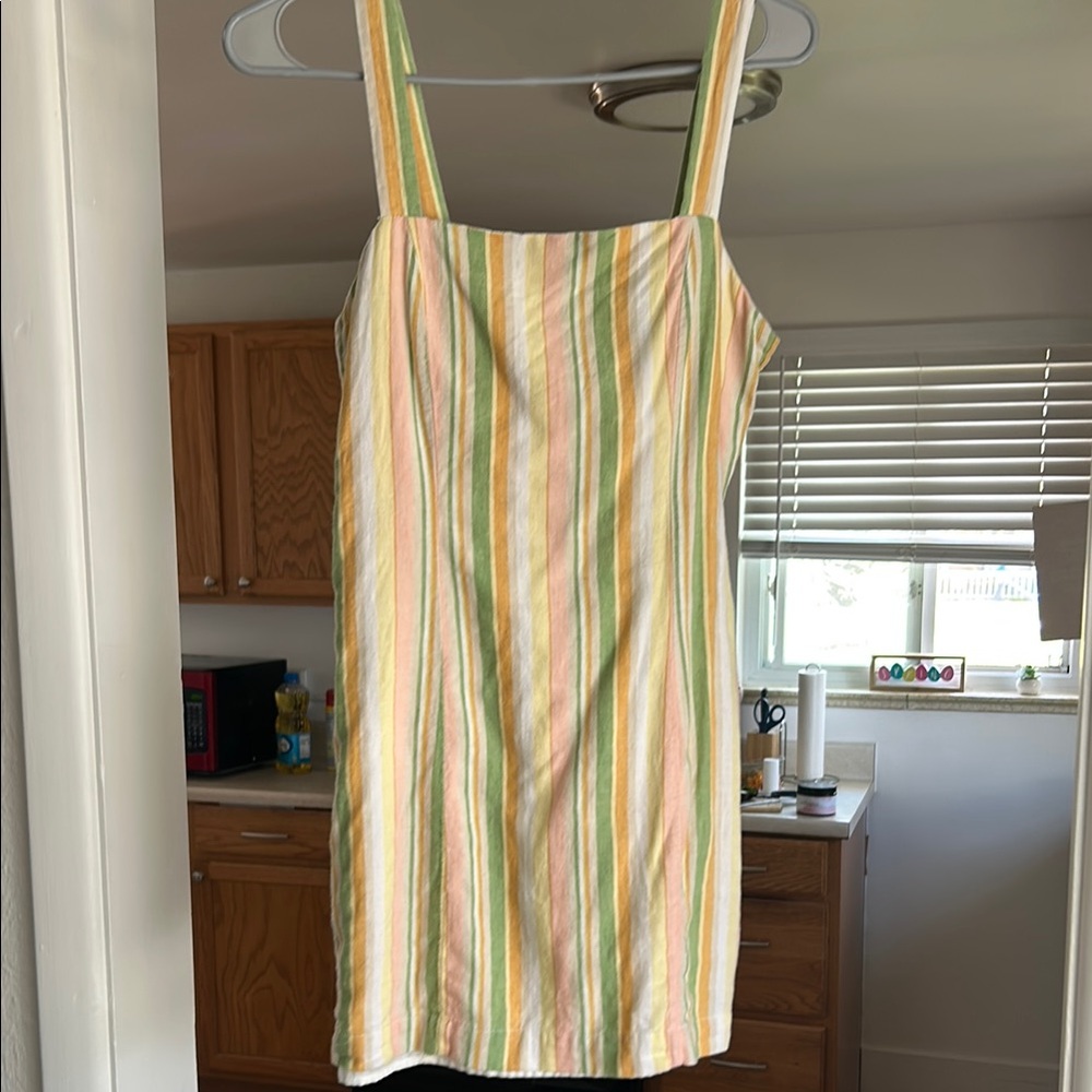 Forever 21 Pink and Yellow Slip Mini Dress